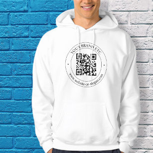 Upload Your Own QR Code & Customisable Text Hoodie