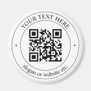 Upload Your Own QR Code & Customisable Text Magnet