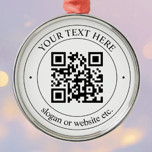 Upload Your Own QR Code & Customisable Text Metal Tree Decoration
