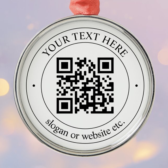 Upload Your Own QR Code & Customisable Text Metal Tree Decoration (Creator Uploaded)