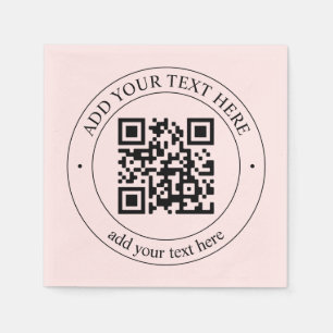 Upload Your Own QR Code & Customisable Text Napkin