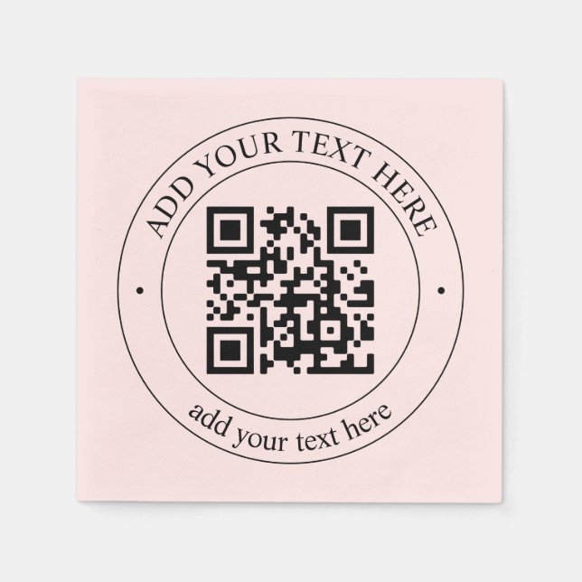Upload Your Own QR Code & Customisable Text Napkin (Front)