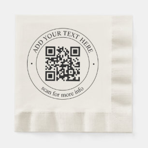 Upload Your Own QR Code & Customisable Text Napkin