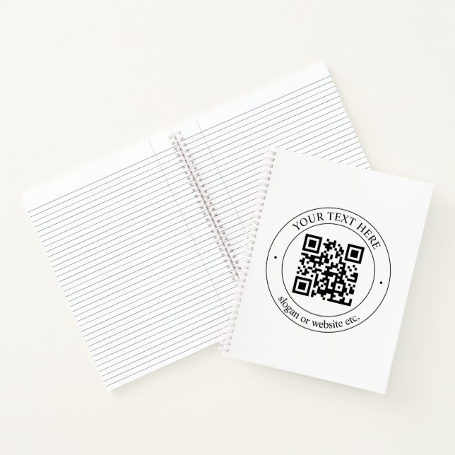 Upload Your Own QR Code & Customisable Text Notebook (Inside)