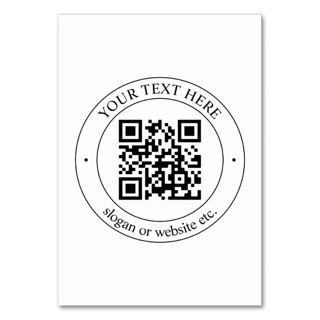 Upload Your Own QR Code & Customisable Text Table Number (Front)