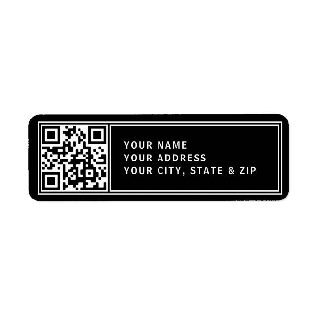 Upload Your Own QR code | Modern Return Address (Front)