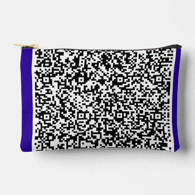 Upload Your Own QR Code Scan Info Personalised Accessory Pouch (Front)