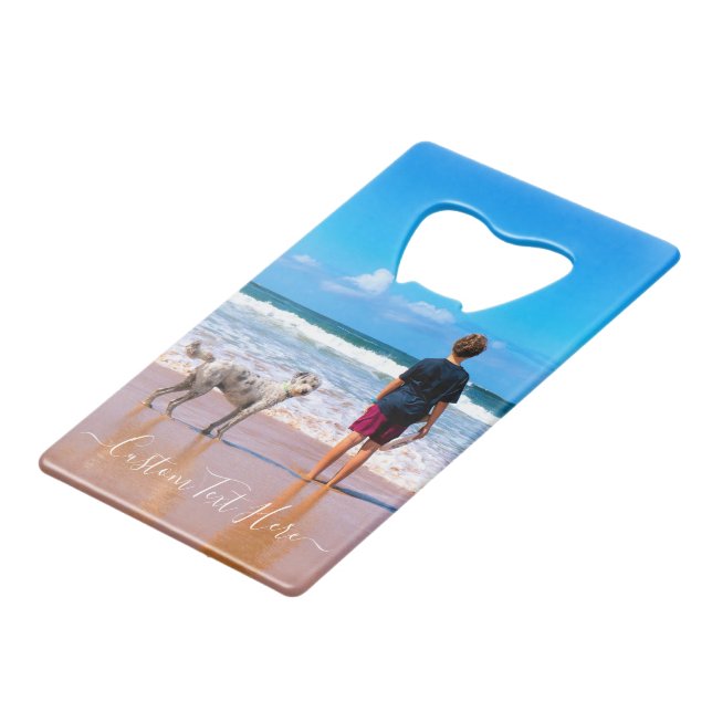 Upload Your Pet Photo Bottle Opener Custom Text (Front Angled)