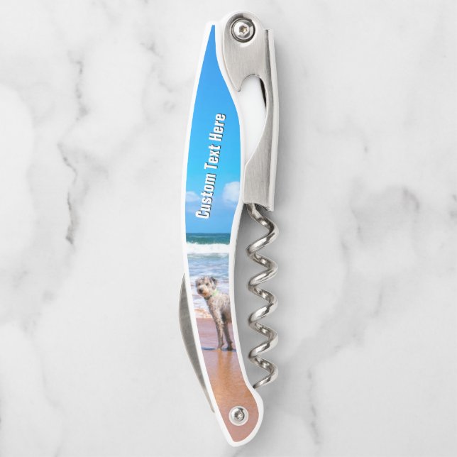 Upload Your Pet Photo Corkscrew Add Custom Text (Back)