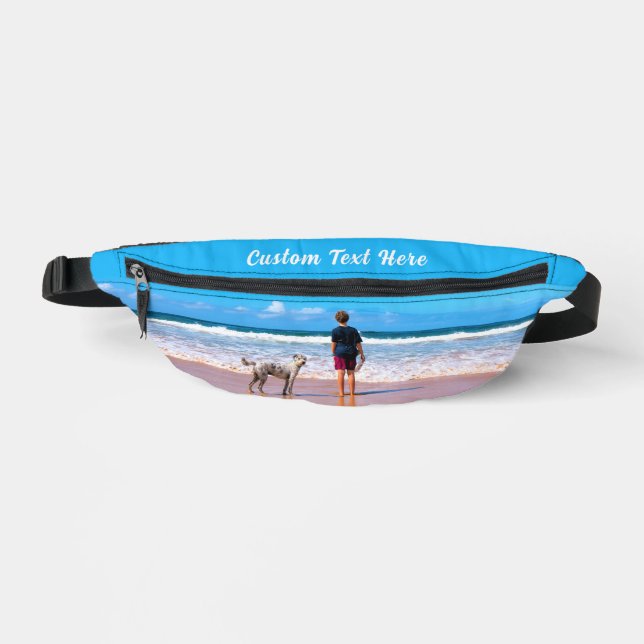 Upload Your Pet Photo Fanny Pack Personalised Text (Front)