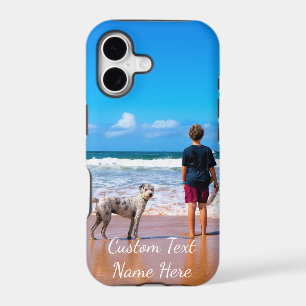 Upload Your Pet Photo iPhone Case Add Text Name