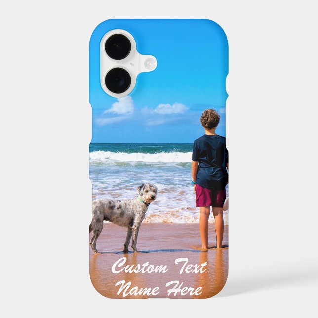 Upload Your Pet Photo iPhone Case Gift Custom Text (Back)