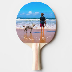 Upload Your Pet Photo Ping Pong Paddle Custom Text