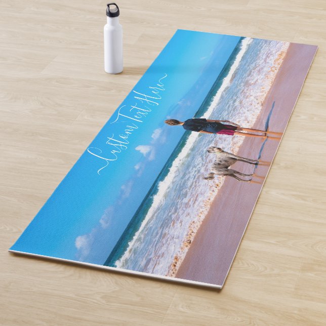 Upload Your Pet Photo Yoga Mat Personalised Text (In Situ)