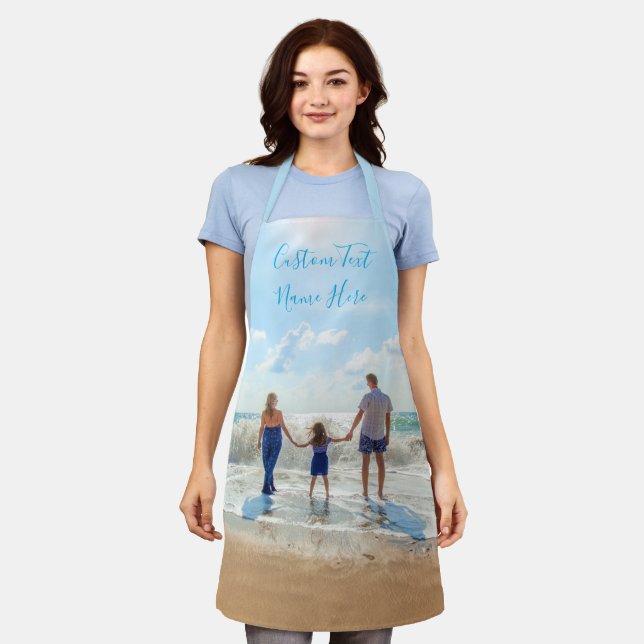 Upload Your Photo Apron Gift Personalised Text (Worn)
