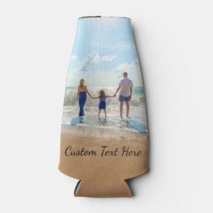 Upload Your Photo Bottle Cooler Personalised Text