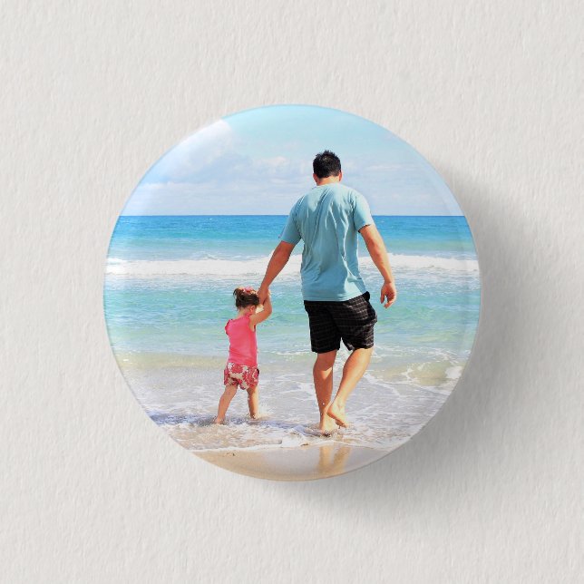 Upload Your Photo Button Personalised Gift (Front)