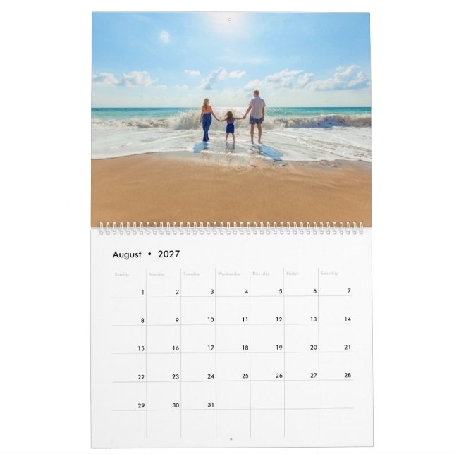 Upload Your Photo Calendar Gift Add Custom Text (Aug 2027)