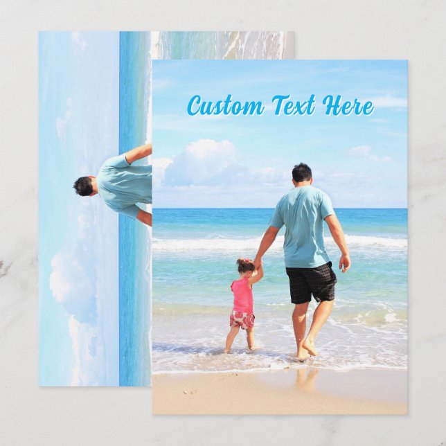 Upload Your Photo Card Personalised Custom Text (Front/Back)