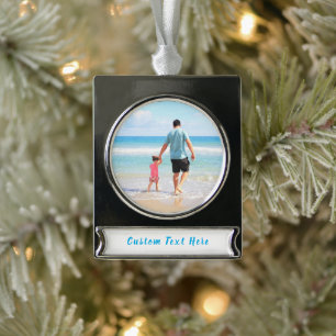 Upload Your Photo Christmas Ornament Custom Text