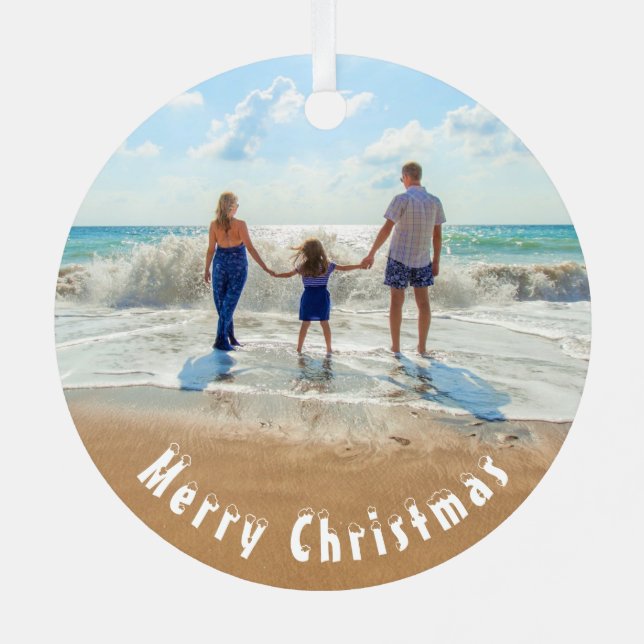 Upload Your Photo Christmas Ornament Gift (Back)