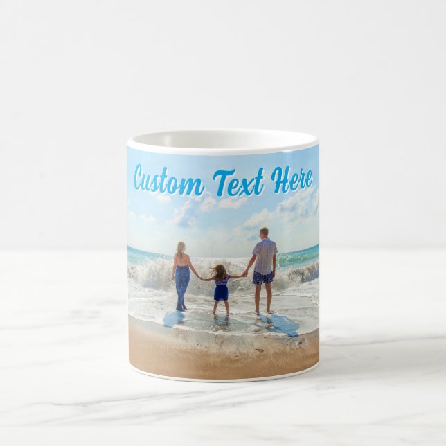 Upload Your Photo Coffee Mug Personalised Text (Center)