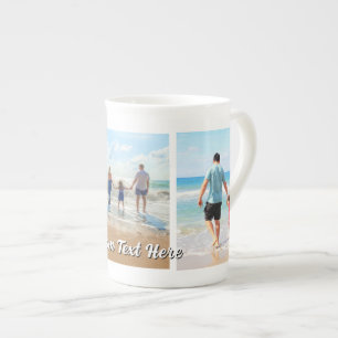 Upload Your Photo Collage Bone China Mug Add Text