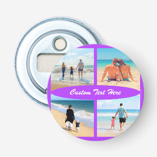 Upload Your Photo Collage Bottle Opener with Text