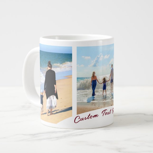 Upload Your Photo Collage Coffee Mug Custom Text (Front Left)