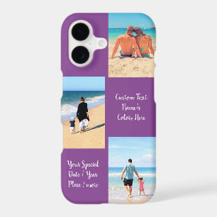 Upload Your Photo Collage iPhone Case Custom Text
