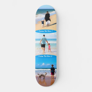 Upload Your Photo Collage Skateboard Add Text Name