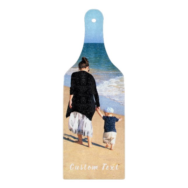 Upload Your Photo Cutting Board Custom Text Name (Front)