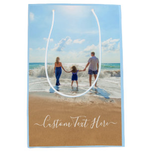 Upload Your Photo Gift Bag Personalised Text Name