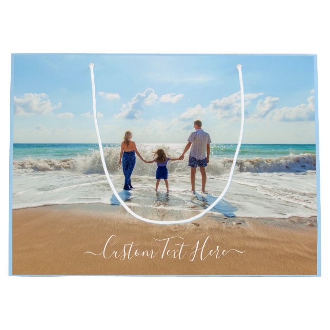 Upload Your Photo Gift Bag Personalised Text Name (Front)