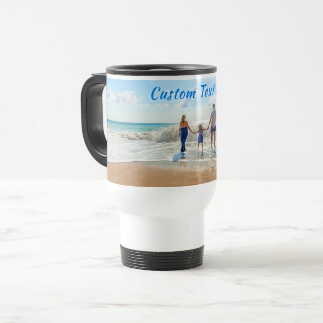 Upload Your Photo Gift Personalised Custom Text Travel Mug (Front Left)