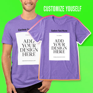 Upload Your Photo Image Custom Personalized Text Tri-Blend Shirt