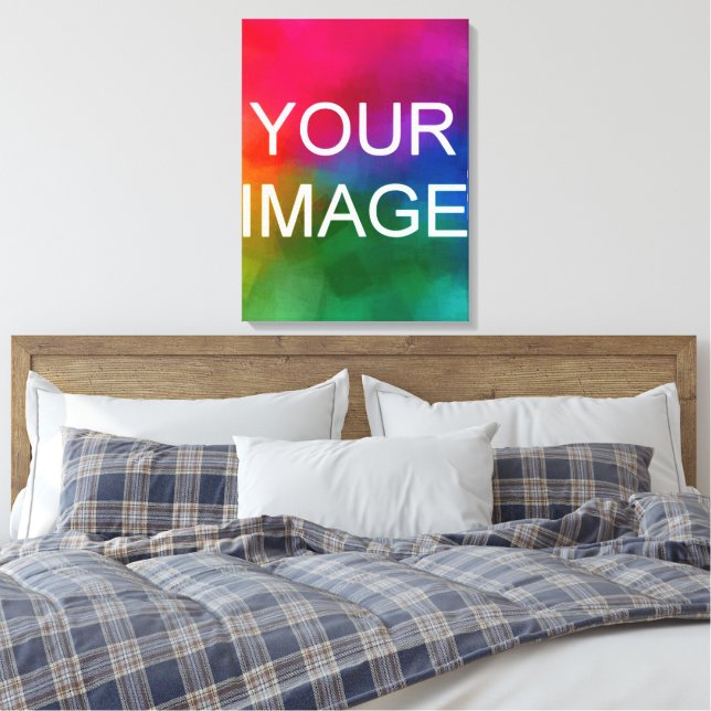 Upload Your Photo Image Picture Or Logo Stretched Canvas Print (Insitu(Bedroom))