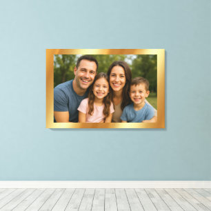 Upload Your Photo Image to Blank Gold Background Canvas Print