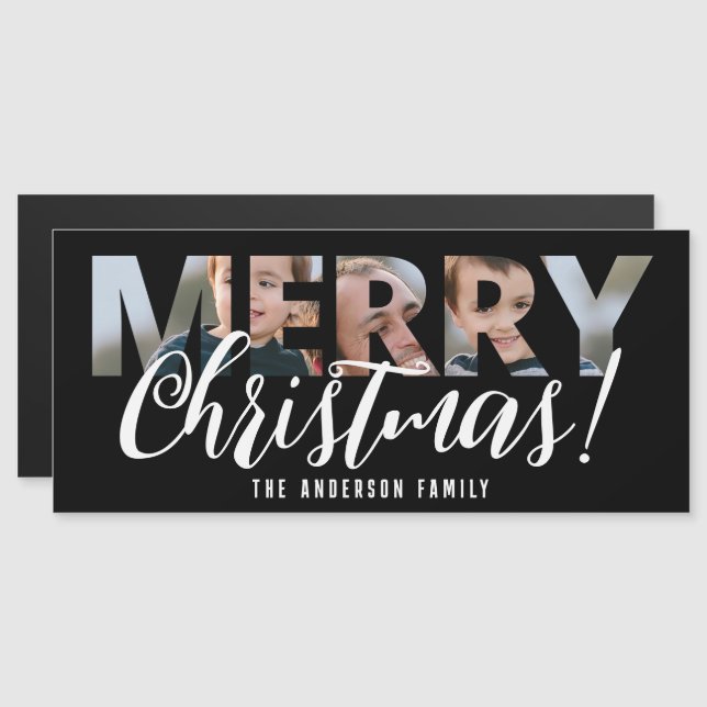 Upload Your Photo in Text Merry Christmas (Front/Back)