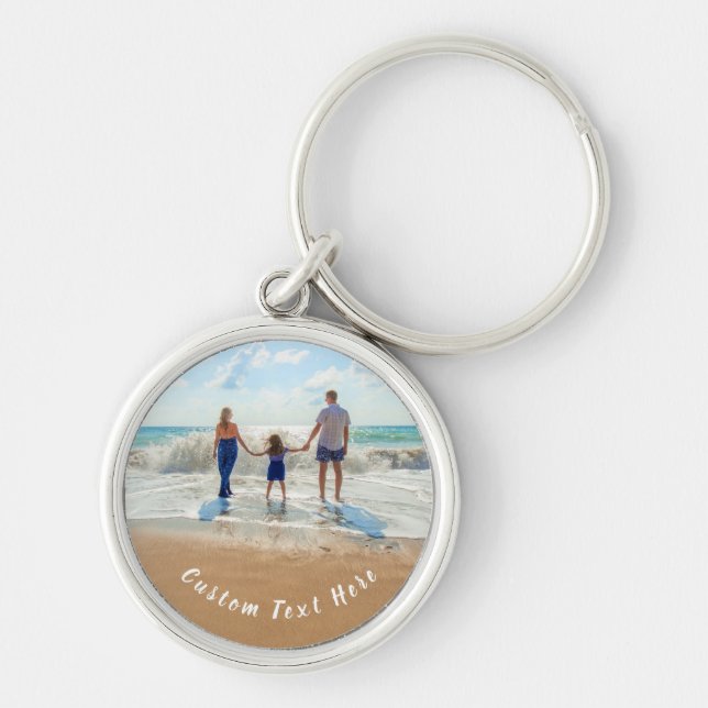 Upload Your Photo Keychain Gift Custom Text Name (Front)