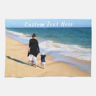 Upload Your Photo Kitchen Towel Personalised Text