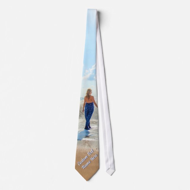 Upload Your Photo Neck Tie Gift Personalised Text (Front)