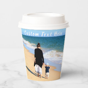 Upload Your Photo Paper Cups Personalised Text