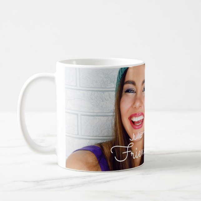 Upload your photo | personalise with names, dates coffee mug (Left)