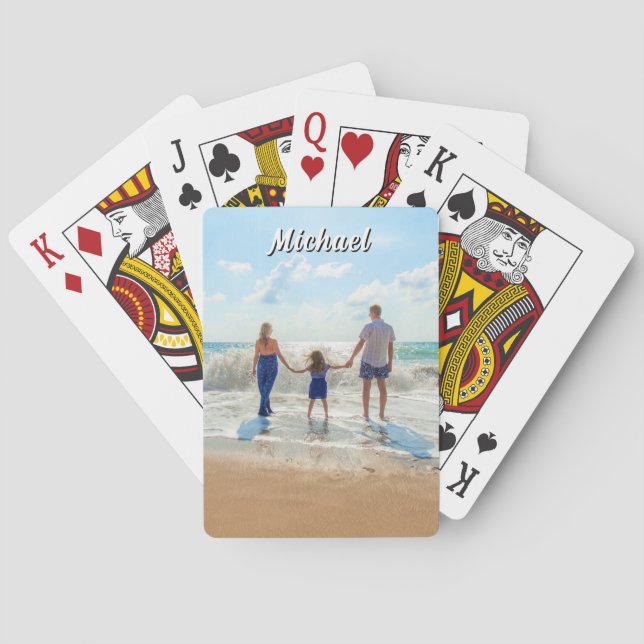 Upload Your Photo Playing Cards Personalised Name (Back)