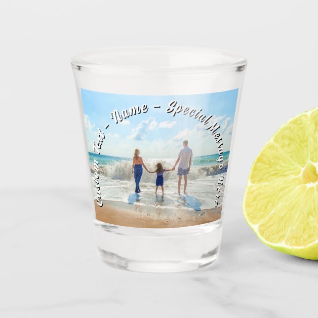 Upload Your Photo Shot Glass Gift Add Text Name (Front)