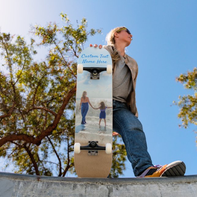 Upload Your Photo Skateboard Gift Add Text (Outdoor 1)