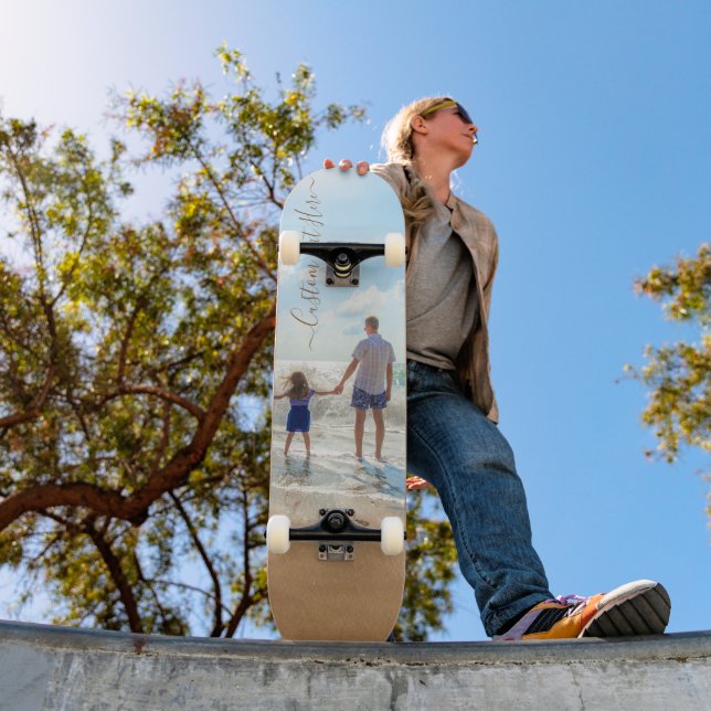 Upload Your Photo Skateboard Gift Personalise Text (Outdoor 1)
