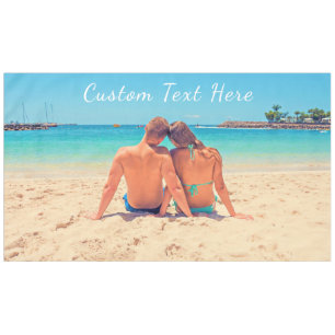 Upload Your Photo Tablecloth Gift with Custom Text