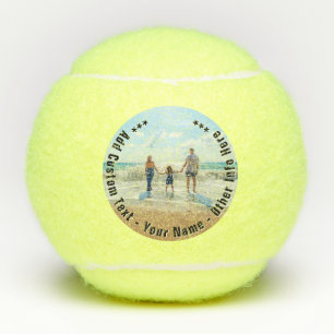 Upload Your Photo Tennis Balls Gift Add Text Name